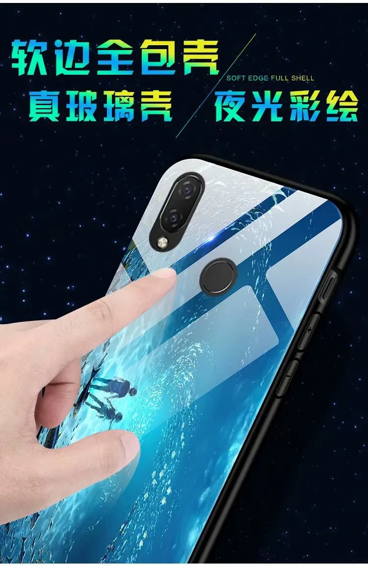 Для Huawei Nova 3 3i чехол Роскошный светящийся жесткий защитный из закаленного стекла