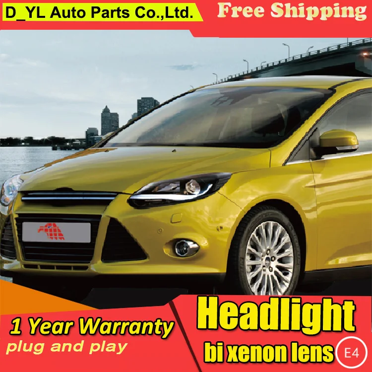 Автомобильный Стайлинг для Ford Focus фары 2012-2015 светодиодная фара налобный фонарь led