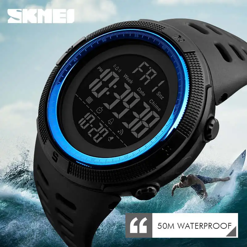 Мужские спортивные часы SKMEI 1251 цифровые водонепроницаемые с двойным дисплеем и