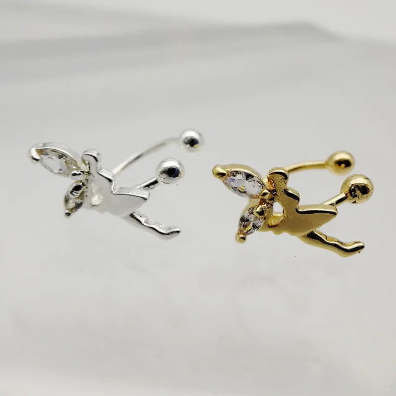 Clearance sale Fashion Ear Cuff hollow mini wing/heart/fairy Crystal No Pierced Clip Earrings For Women | Украшения и аксессуары