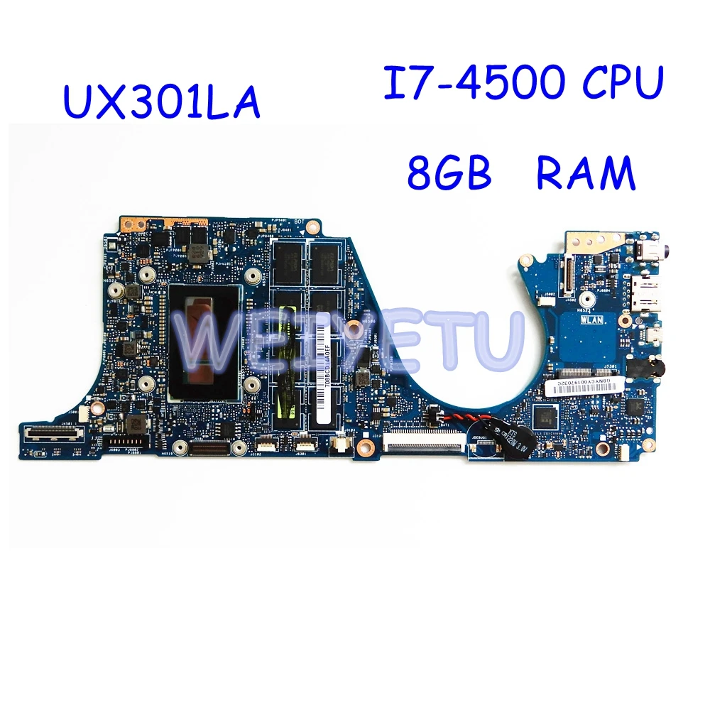 

UX301LA Motherboard I7-4500 CPU 8GB RAM Motherboard For ASUS UX301LA UX301LAA UX301L UX301 U301L Laptop Mainboard REV2.1 Tested