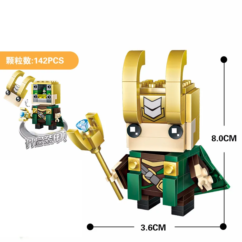 Micro-drilled building blocks Superhero series Spiderman Iron Man Hulk Legoings marvel city DIY figures Bricks children Toy gift | Игрушки и