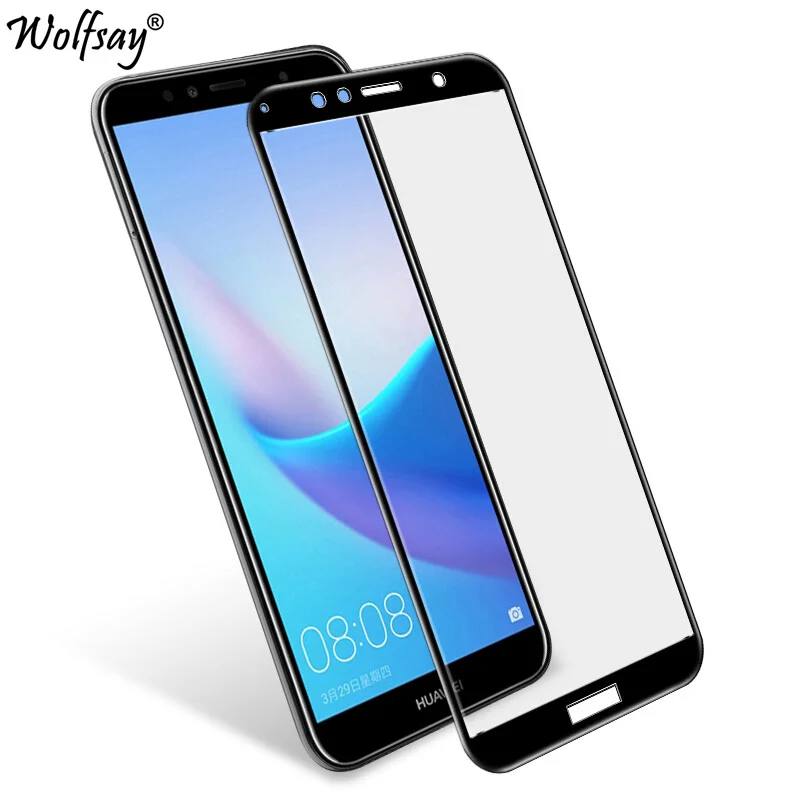 Полноэкранное стекло Wolfsay для Huawei Honor 7C защита экрана (русская версия) закаленное 5