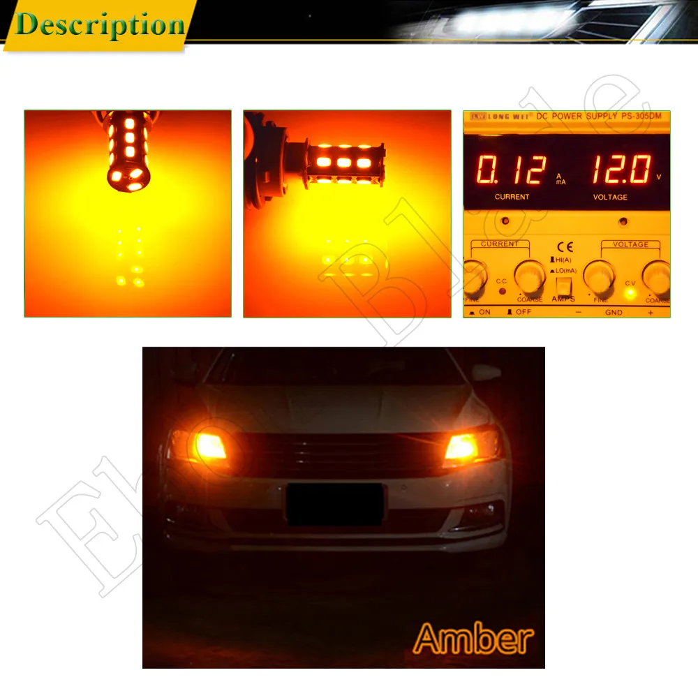 2 х Bau15s автомобильный светильник s Светодиодные лампы 5630 18SMD авто 1156 PY21W 7507