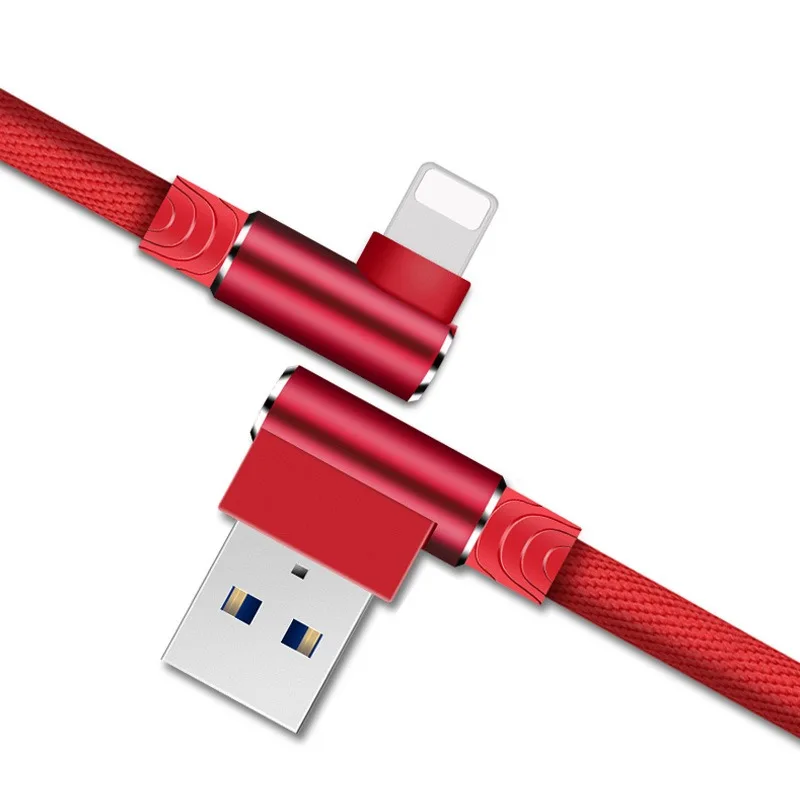 20 шт. 1 м 3 фута L Тип USB кабель 90 градусов зарядный шнур L Быстрая зарядка данных USB кабель для iPhone XS XR 7 8 PLUS