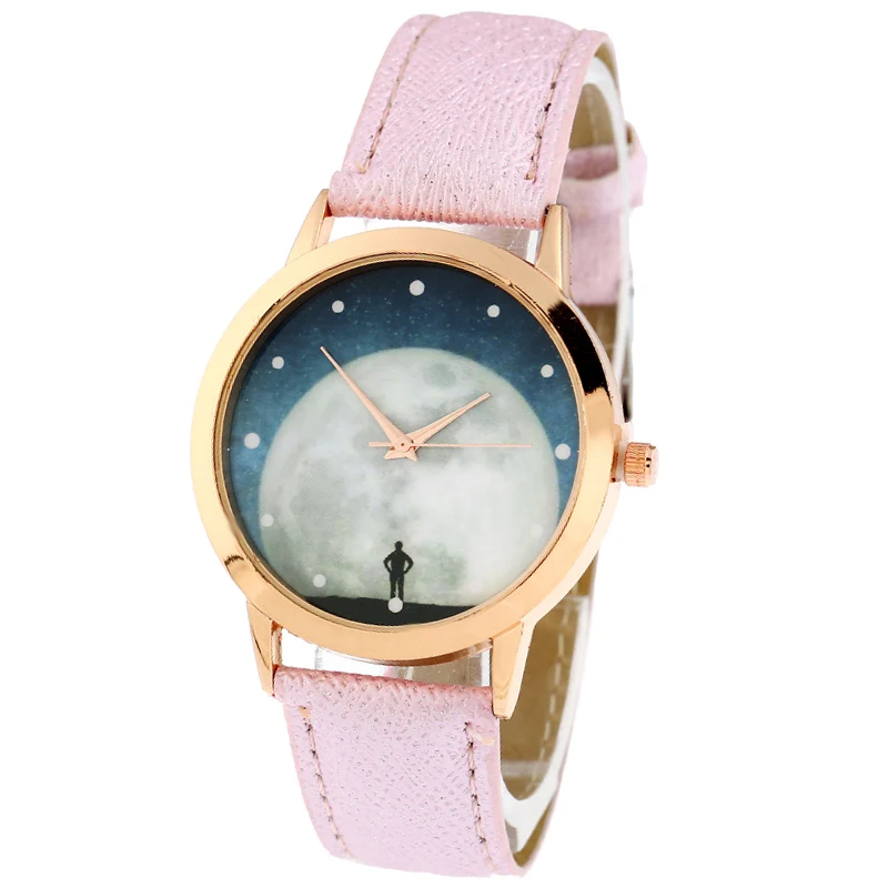 Часы Gnova женские кварцевые Платиновые модные повседневные наручные со звездами с