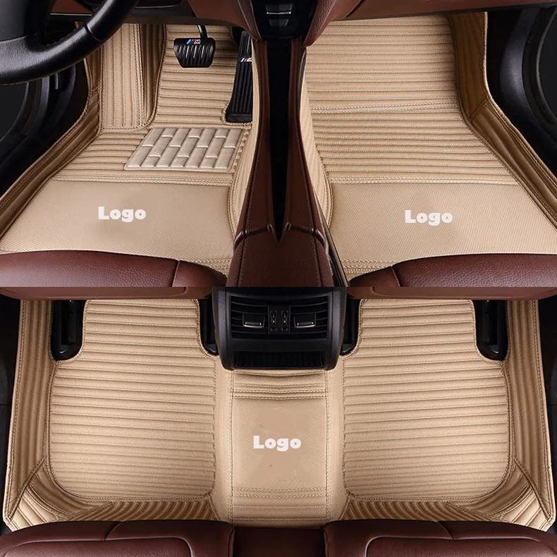 Beige single layer Пользовательские автомобильные коврики для Volkswagen Beetle Scirocco phaeton eos Magotan lavid sagitar t-roc tayron t-cross авто напольный ковер - Название цвета: Beige single layer