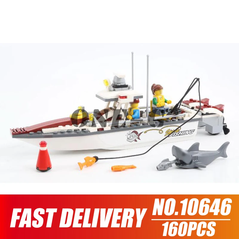 Строительные блоки рыбацкая лодка 10646 совместима с legoinglys City series 60147 кирпичи