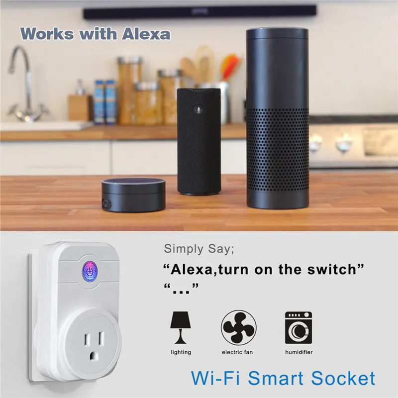 Умная розетка с Wi Fi выключатель дистанционным управлением работает Google Home
