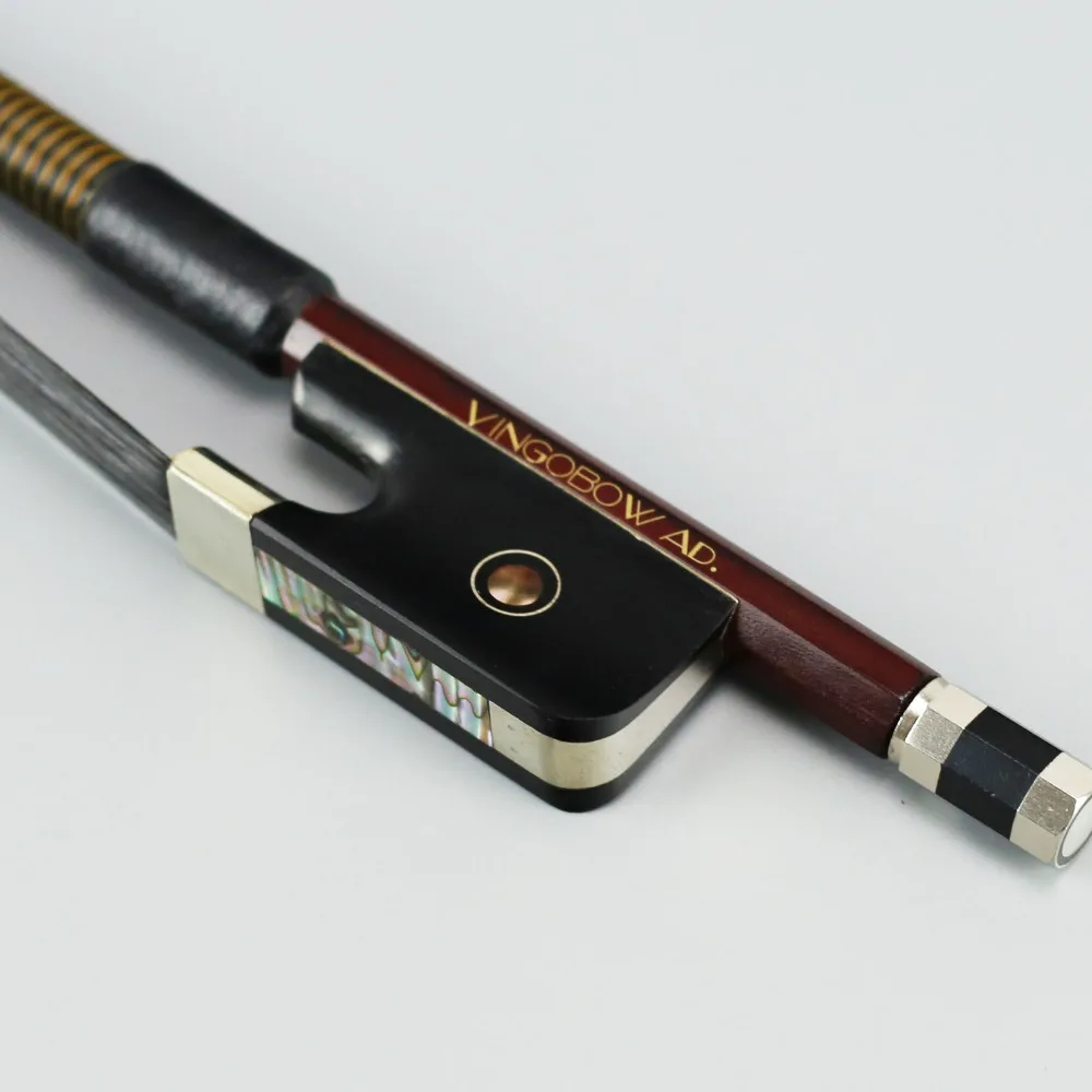

1/2 Szie French Model Double Bass Bow Brazilwood Ebony Frog Nickel Silver Part Black Horsehair 310BFB 68.5cm Wild Sound VingoBow