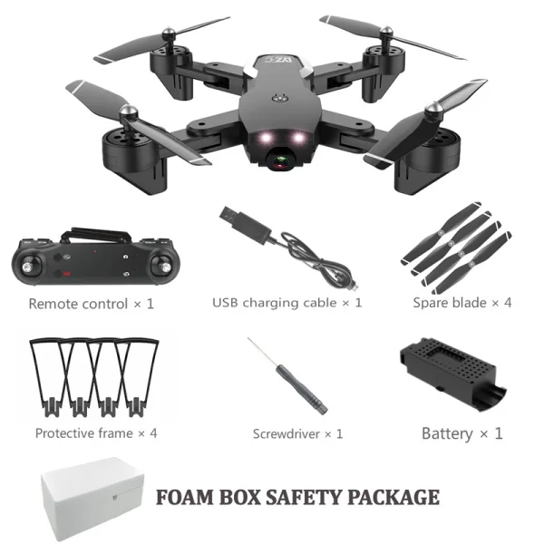 720P BLACK 1 BATTERY HY107 Дроны с камерой широкоугольный HD двойной камерой Дрон Wi-Fi FPV высота удерживайте за мной складной RC Квадрокоптер с камерой - Цвет: 720P BLACK 1 BATTERY