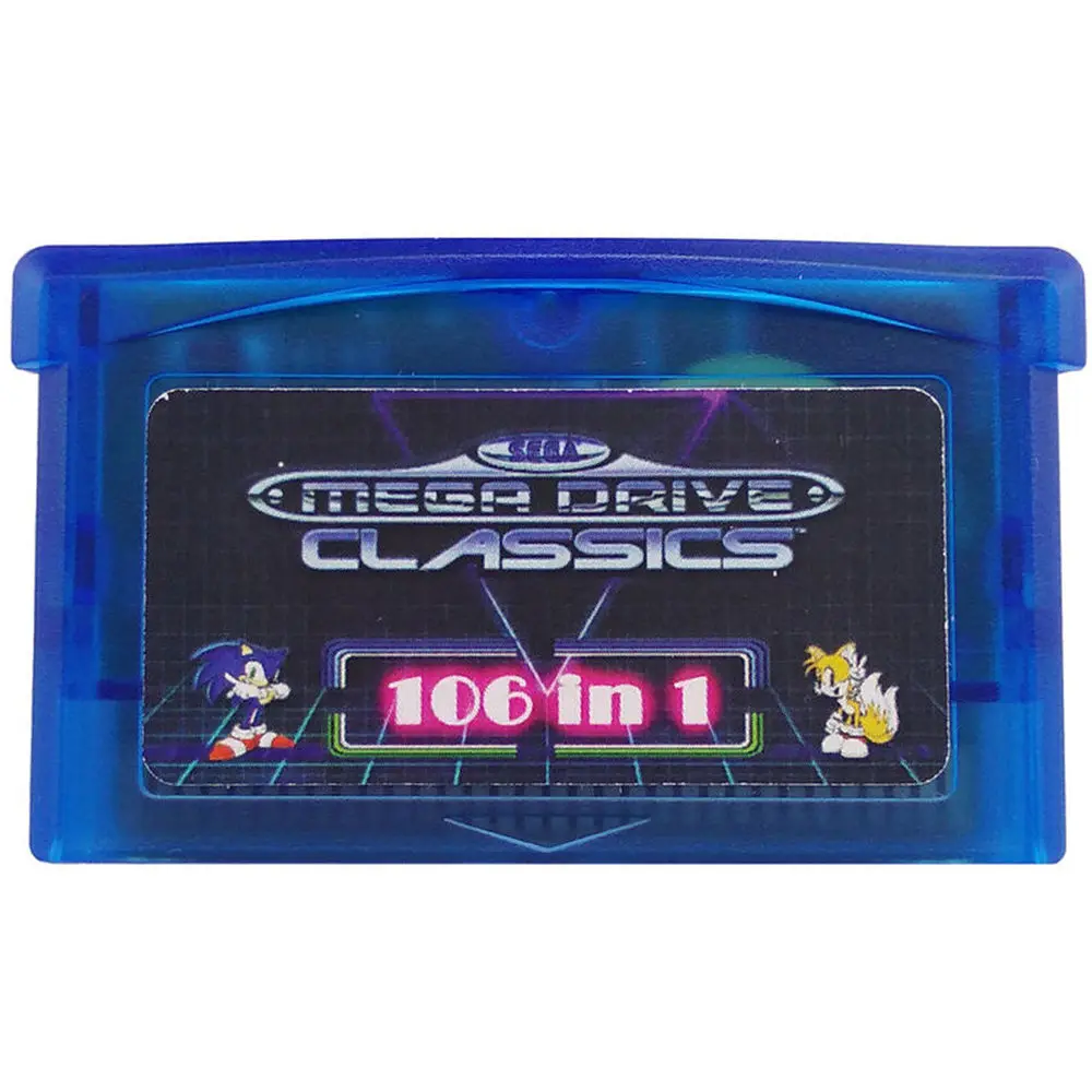 GBA SMS 106 в 1 игровая карта mega drive коробке для основной системы Sega Nintendo Advance SP NDS