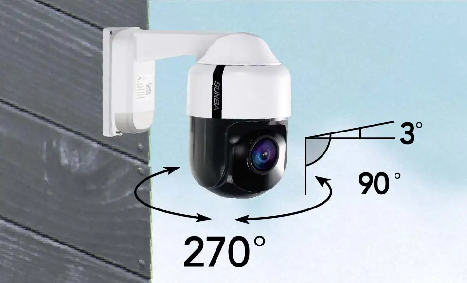 SUNBA мини-IP-камера видеонаблюдения PTZ PoE+ 1080p, встроенное аудио, 4X оптический зум, автофокус,ночное видение
