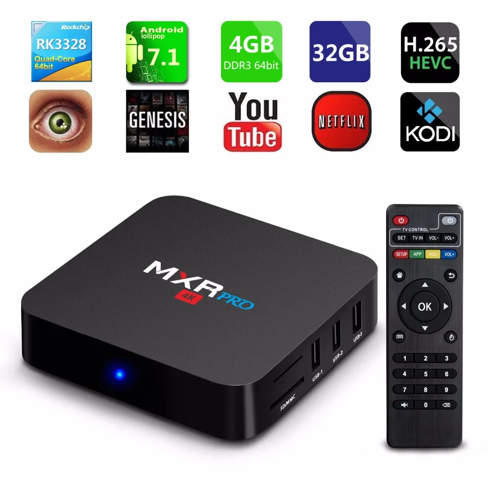 ТВ приставка MXR PRO RK3328 Rockchip Android 8 1 4 ГБ 32 2 4G/5 0G WIFI 100M Bluetooth|tv box|tv box 4gbtv 4gb 32gb |