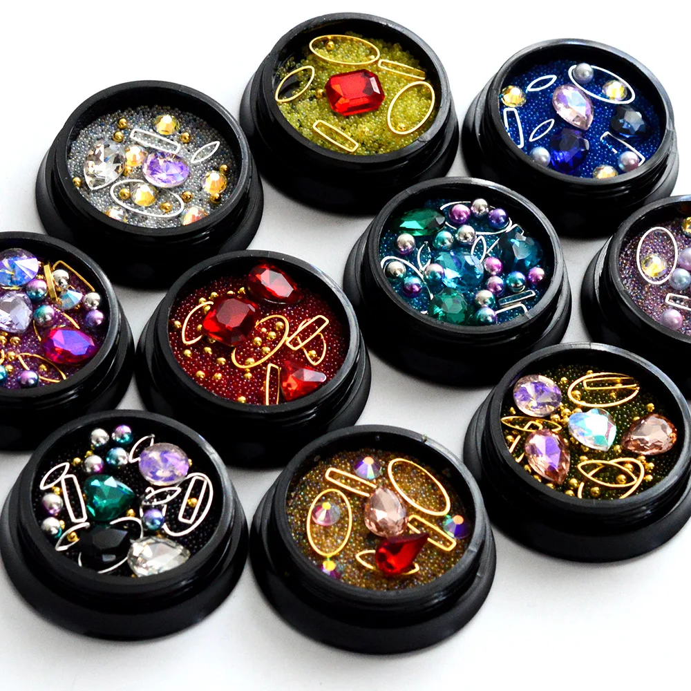 1 pieces / new alloy pearl mixed gemstone decorations nail DIY skills drill decoration 2018 hot sellin | Красота и здоровье