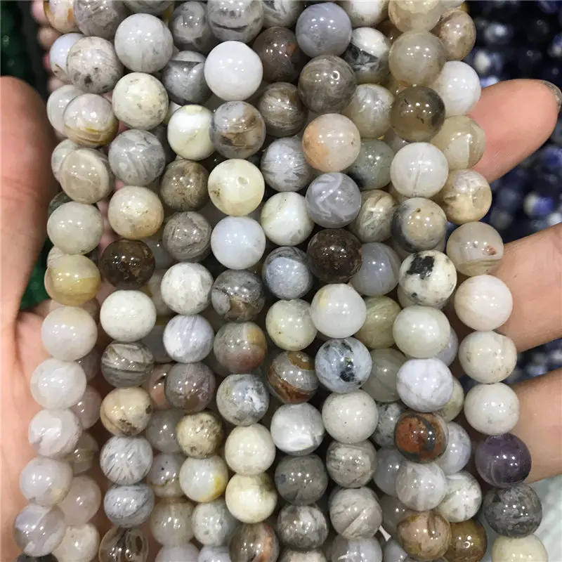 Круглые бусины из натурального камня бамбуковый лист карнелианский Агат белый