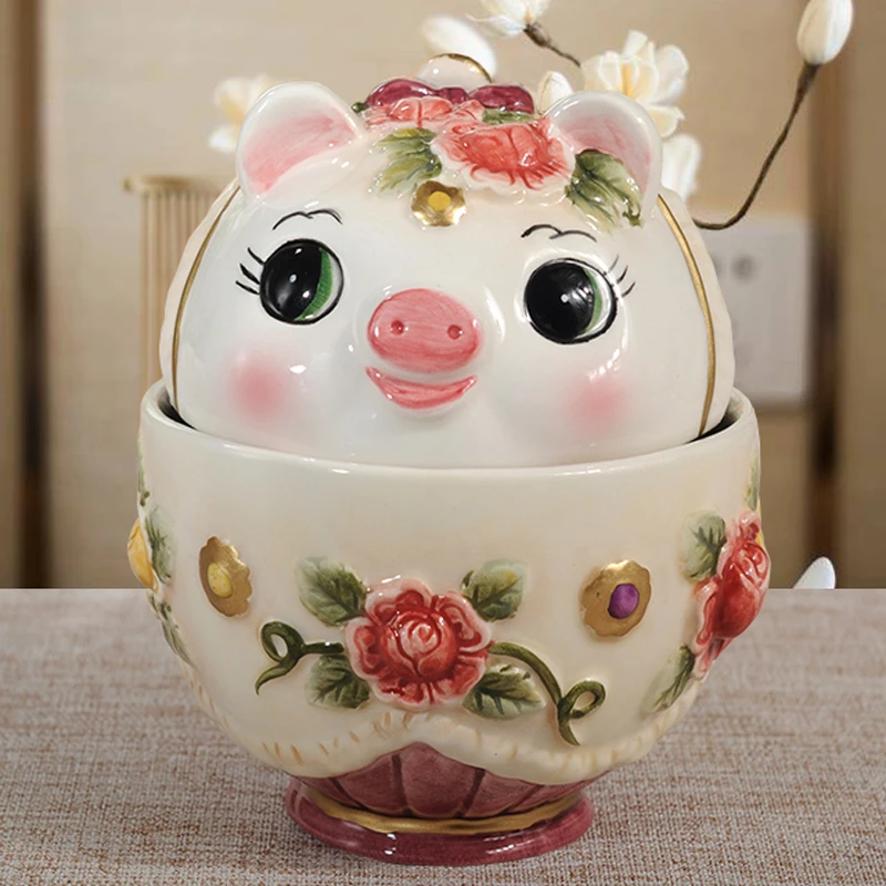 Чайные кофейные кружки керамическая розовая свинья молочная кружка для