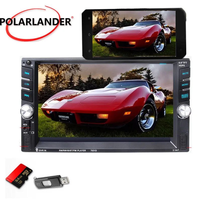 12 языков Зеркало Ссылка экран 2 Din USB Bluetooth с камерой MP5 плеер для Android телефона