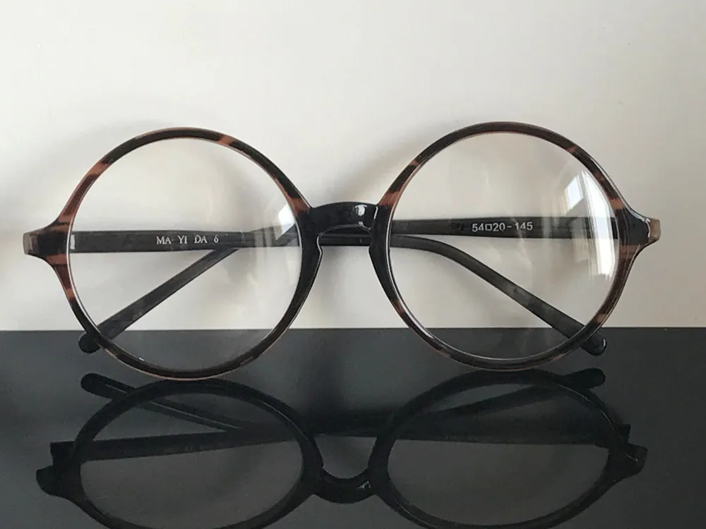 

Vintage Oversize Round 54mm Tortoise Eyeglass Frames Rx able Full Rim Glasses Spectacles