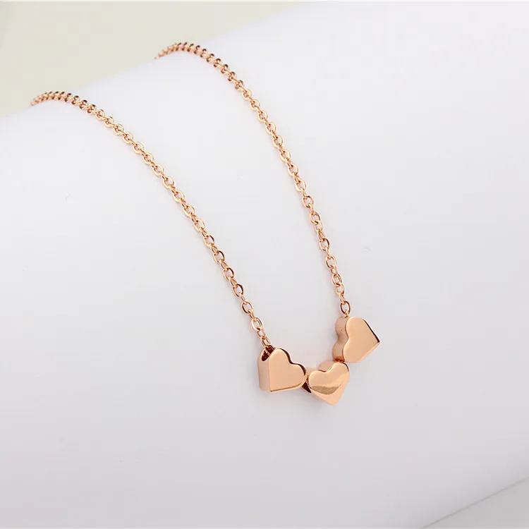 Ожерелье с подвеской YUN RUO из нержавеющей стали 316 л розовое золото 3 цвета|heart pendant