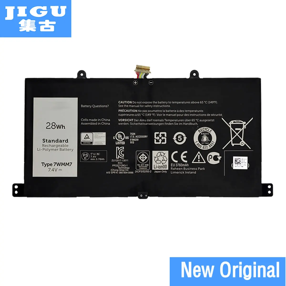 Новый оригинальный аккумулятор JIGU 7 4 в 28 Вт ч для планшета Dell Venue 11 Pro с клавиатурой