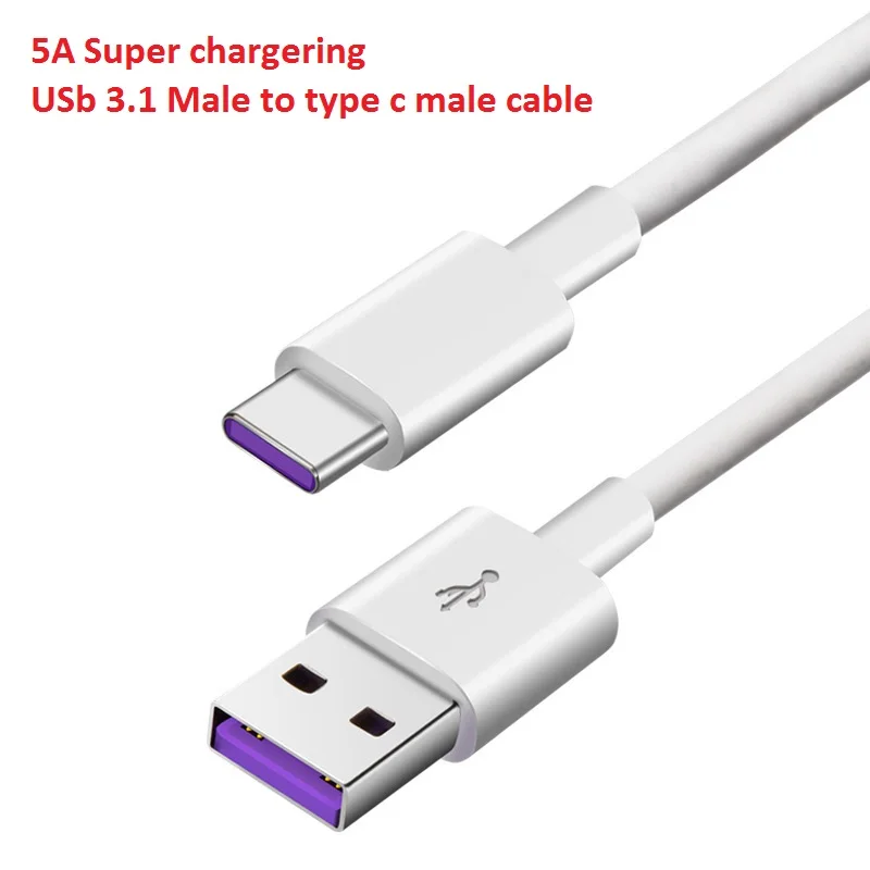 5A Тип usb C USB3.1 штекерным Тип-C женский быстрой зарядки Зарядное устройство кабель для передачи данных для Huawei Mate 10 P10 P20 Pro