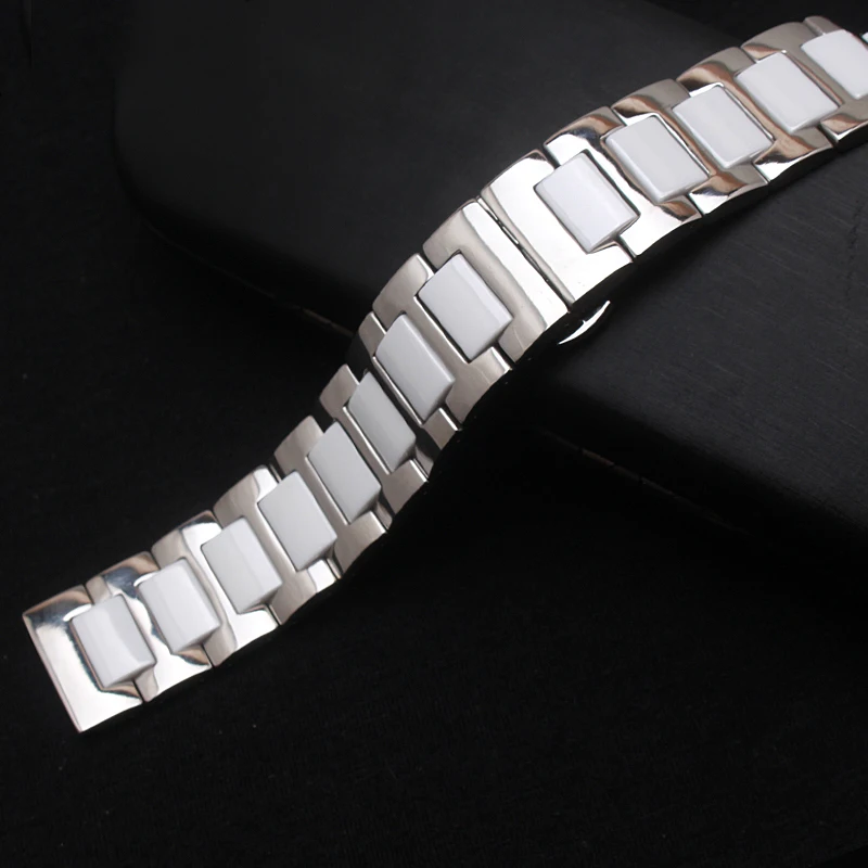 Полированный керамический ремешок для часов черный браслеты наручные