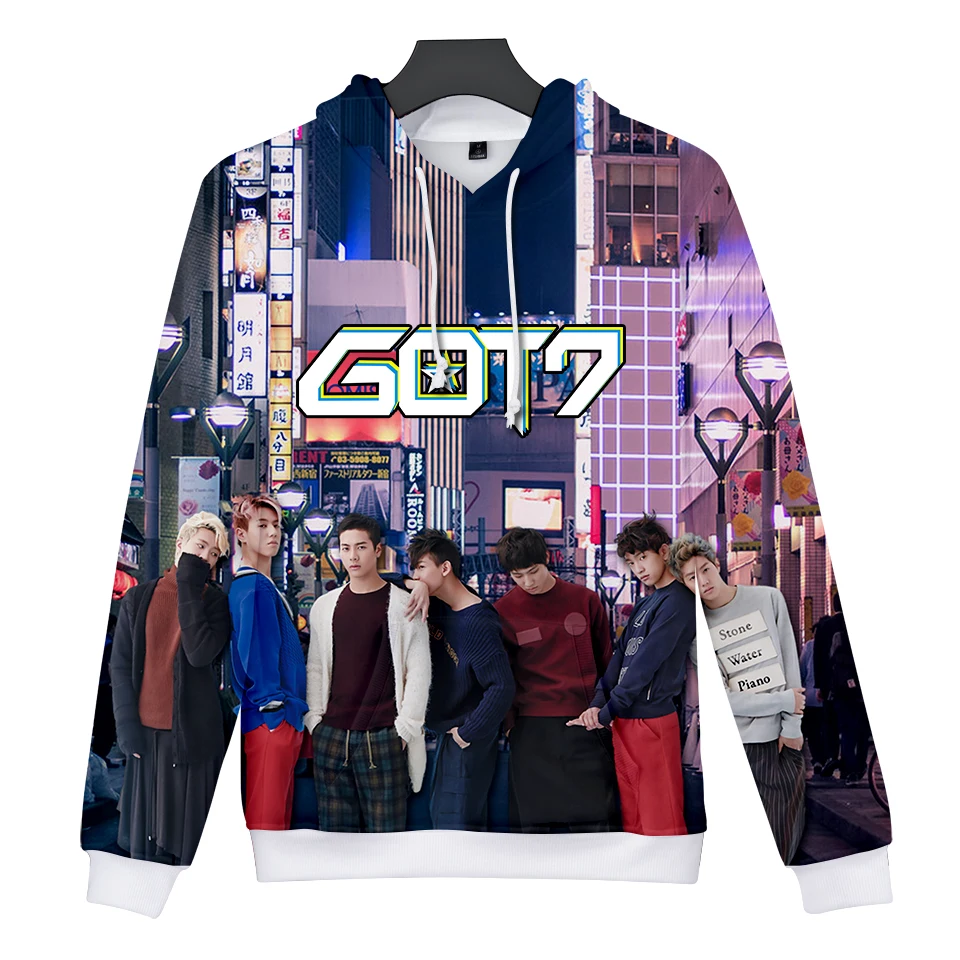Толстовки GOT7 Осень-зима Модные Повседневные пуловеры Корейская K-pop толстовка