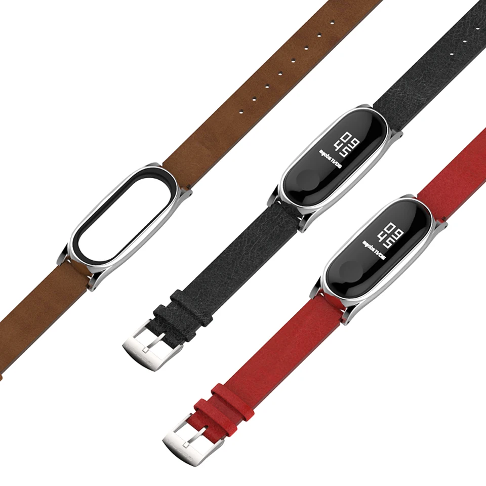 Ремешок для Mi Band 5 из искусственной кожи ремешок браслета Xiaomi 4 NFC Global сменные