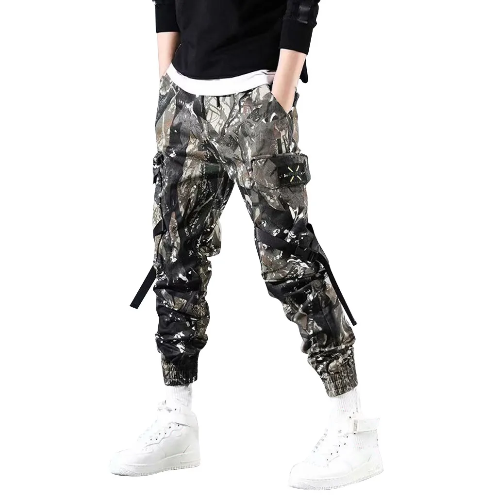 Спортивные штаны для бега мужские модные камуфляжные брюки с карманами