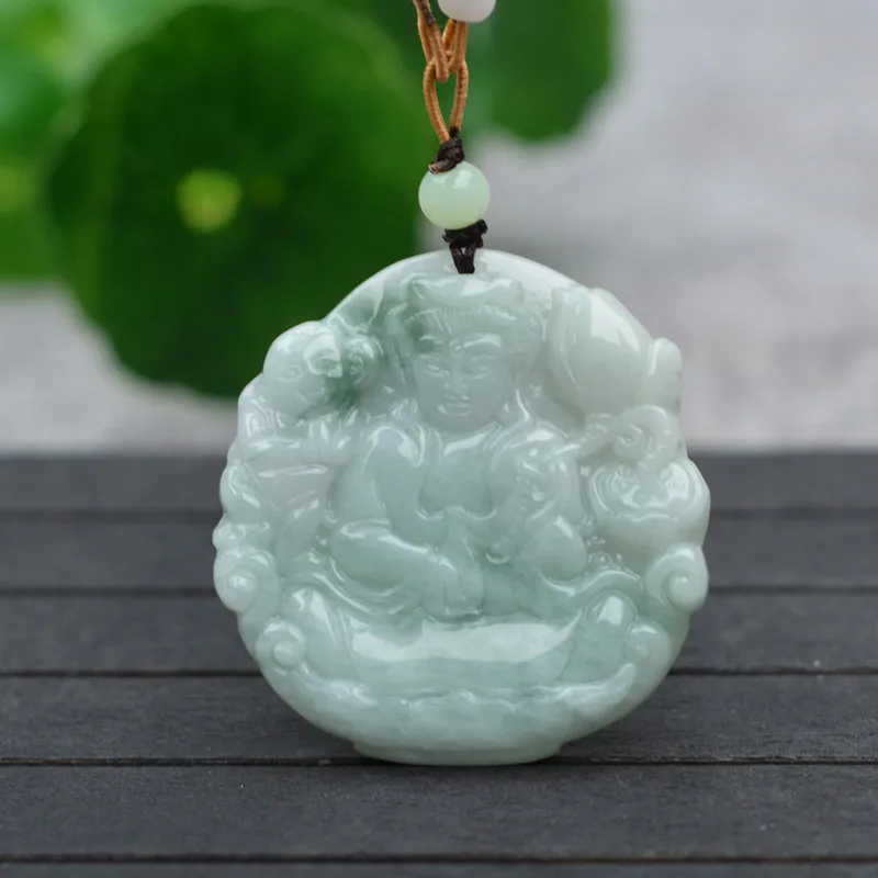 Прямая поставка AAA класса с натуральным камнем жадеит кулон ожерелье резной