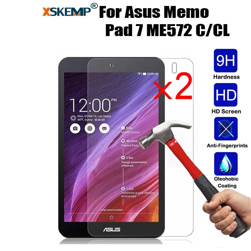 XSKEMP 2 шт./лот твердость 9H протектор экрана для Asus Memo Pad 7 ME572 C/CL Ультра Прозрачный HD