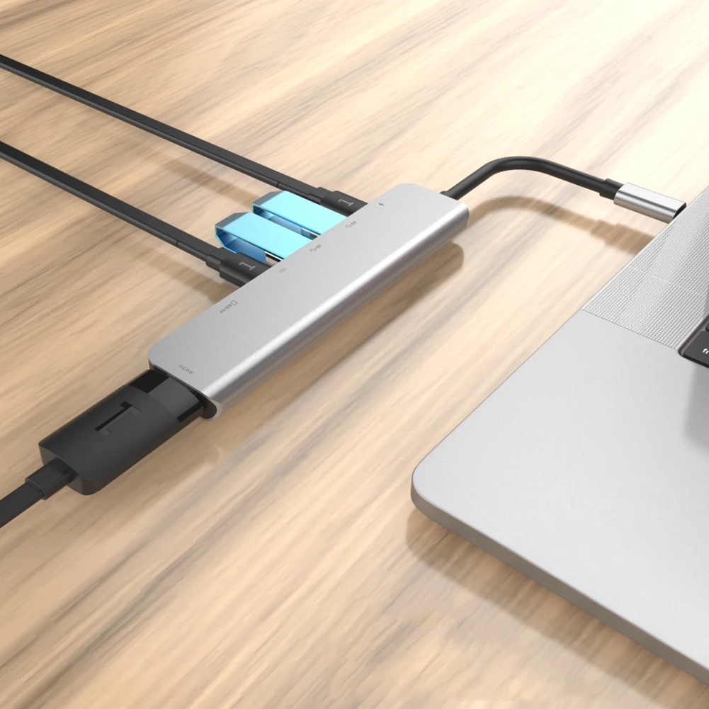 Горячий 7-в-1 Тип C концентратор мульти Порты и разъёмы HDMI адаптер Ethernet Порты и разъёмы с 2 портами(стандарт 3,0 Порты с 60WPower доставки для MacBookand более USB C концентратор USB