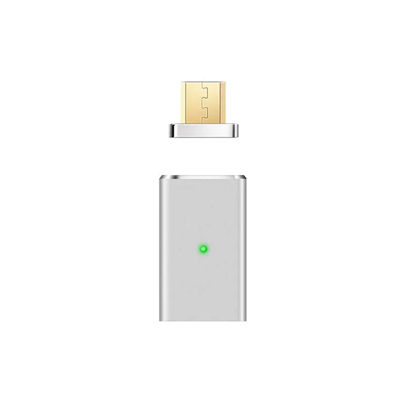 YIESOM Магнитная Зарядка Micro USB к магнитному зарядному кабелю адаптер для Android мобильного телефона зарядное устройство адсорбционный магнит адаптер - Цвет: Silver