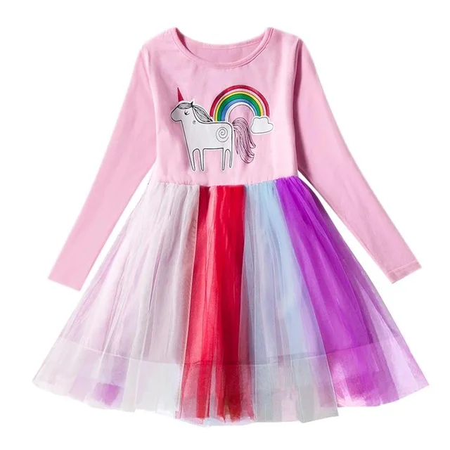 Girls Fancy New Design Unicorn Dress Girl Princess Rainbow Party Summer Kids Easter Costume Dress3-8Y | Детская одежда и обувь