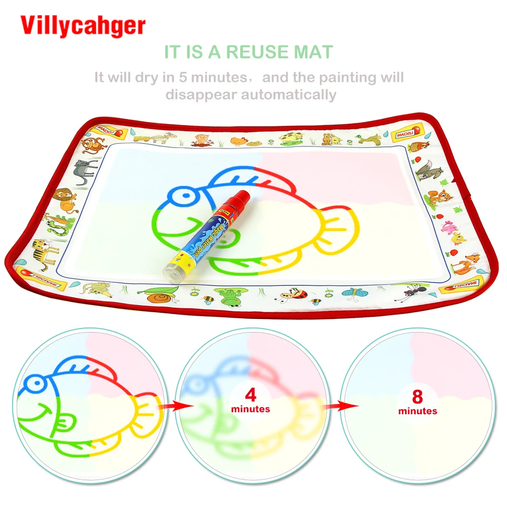 Детский коврик для рисования водой 9 см 4 цвета |