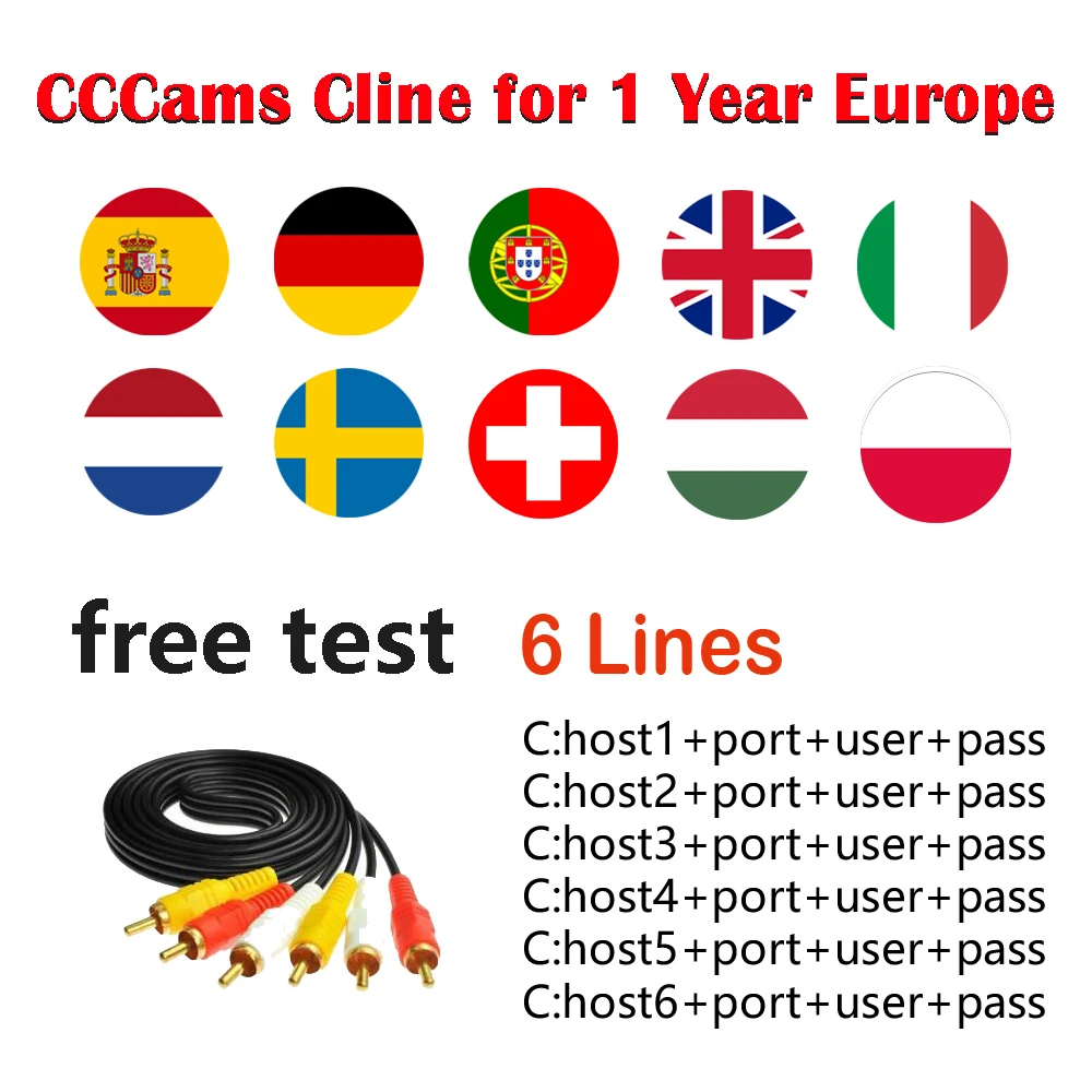 Испанский CCCams для 1 года 6 линий Freesat V7 Receptor самый стабильный CCCams сервер HD спутниковый приемник CCCams коды Европа