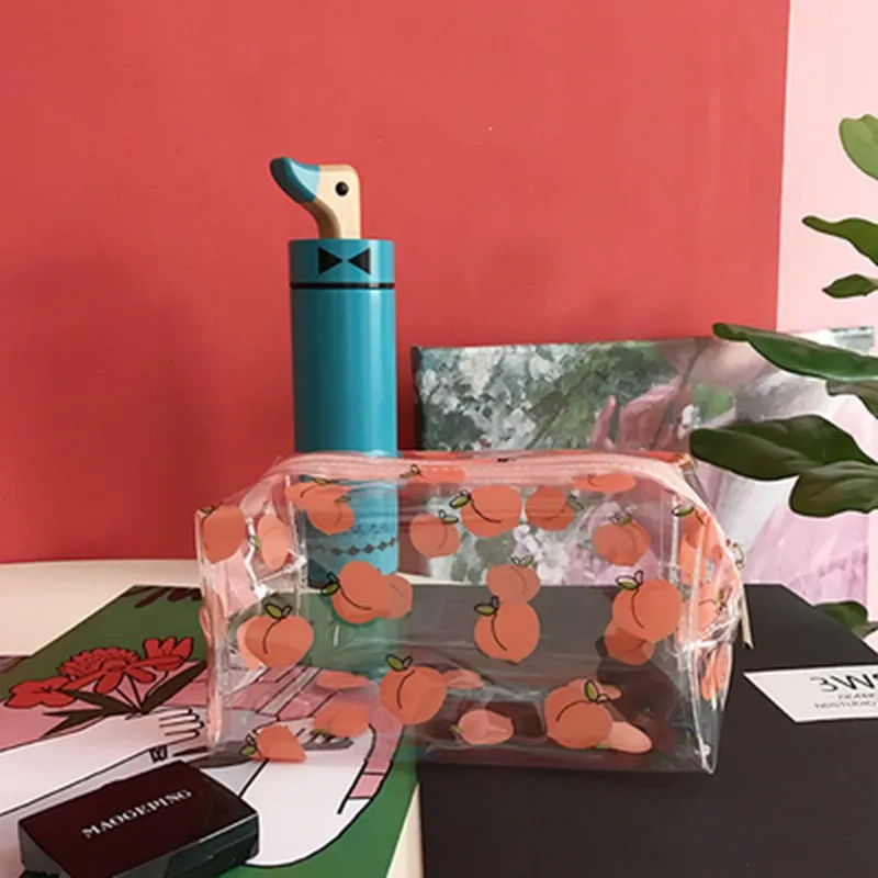 4 Прозрачная женская косметичка с милым рисунком из мультфильма, косметичка из ПВХ на молнии, косметичка для путешествий, органайзер для туалетных принадлежностей, красивый чехол-держатель - Цвет: 4