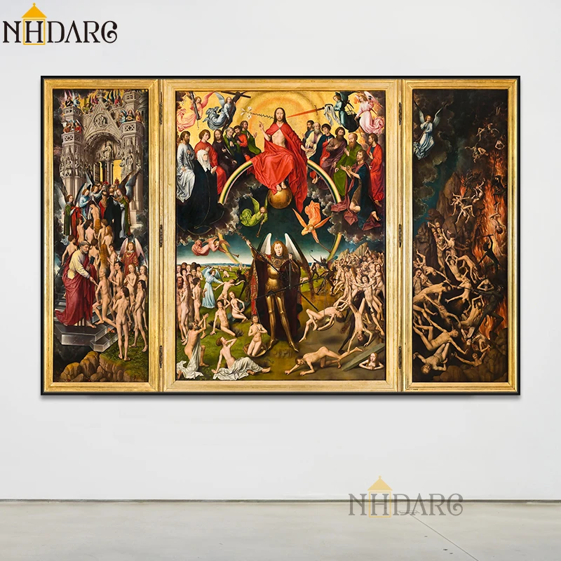 NHDARC холст печать классический Судный художник Ханс мемлинг Ретро Настенная