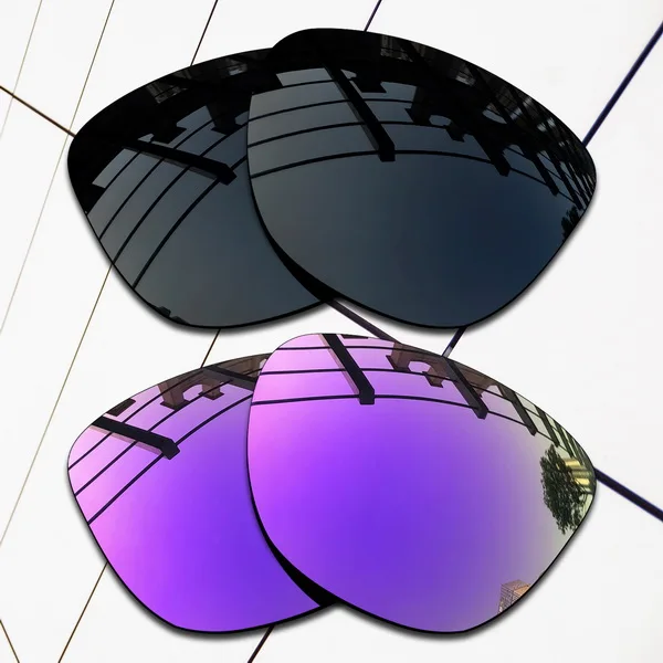 Black and Violet E.O.S поляризованные Сменные линзы для солнцезащитных очков Оукли Frogskins-разнообразие цветов - Цвет линз: Black and Violet