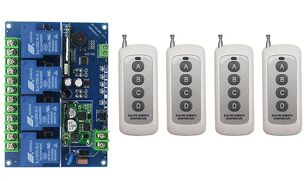 DC12V 24V 36V 48V 4CH 30A RF Беспроводная система дистанционного управления передатчик +