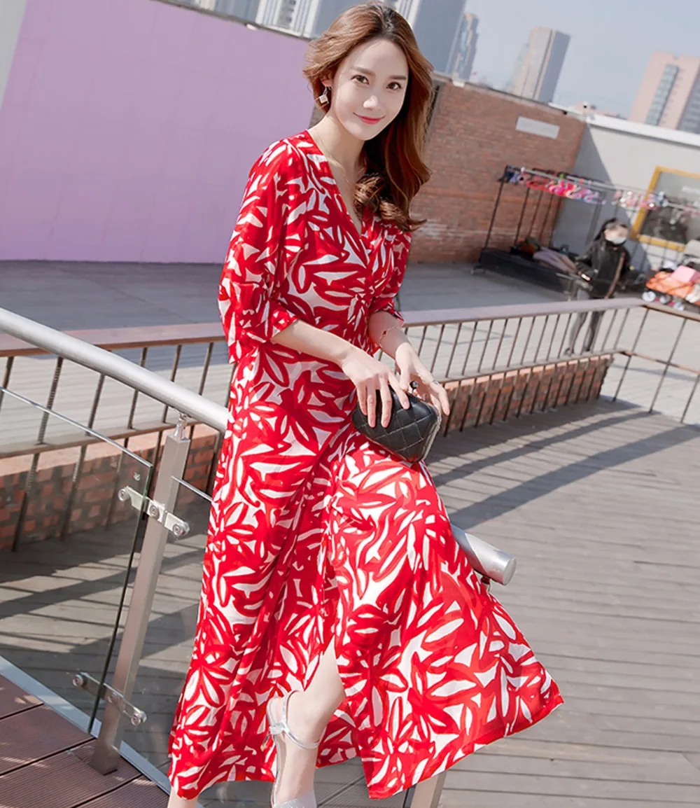 Роскошное высококачественное 2018 Сексуальное Женское Платье-кимоно с коротким