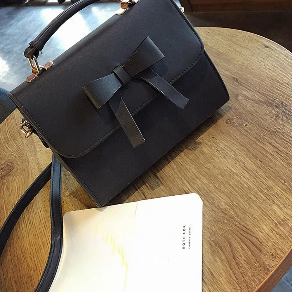 Женская сумка-мессенджер с бантом однотонная через плечо роскошный дизайн