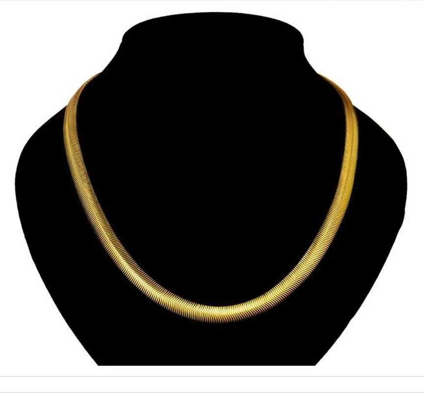 Оптовая продажа Золото Цвет мм 10 елочка/змея цепи цепочки и см ожерелья 50 модное