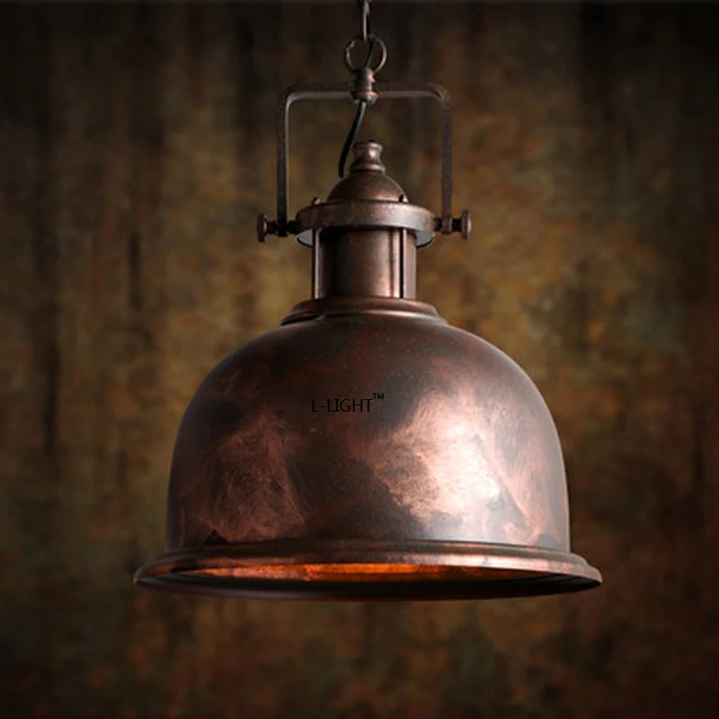 

New Rustic vintage Iron Rust pendant light lamp bar restaurant Edison bulb Ac90-260v loft lighting Fixture Kitchen Porch