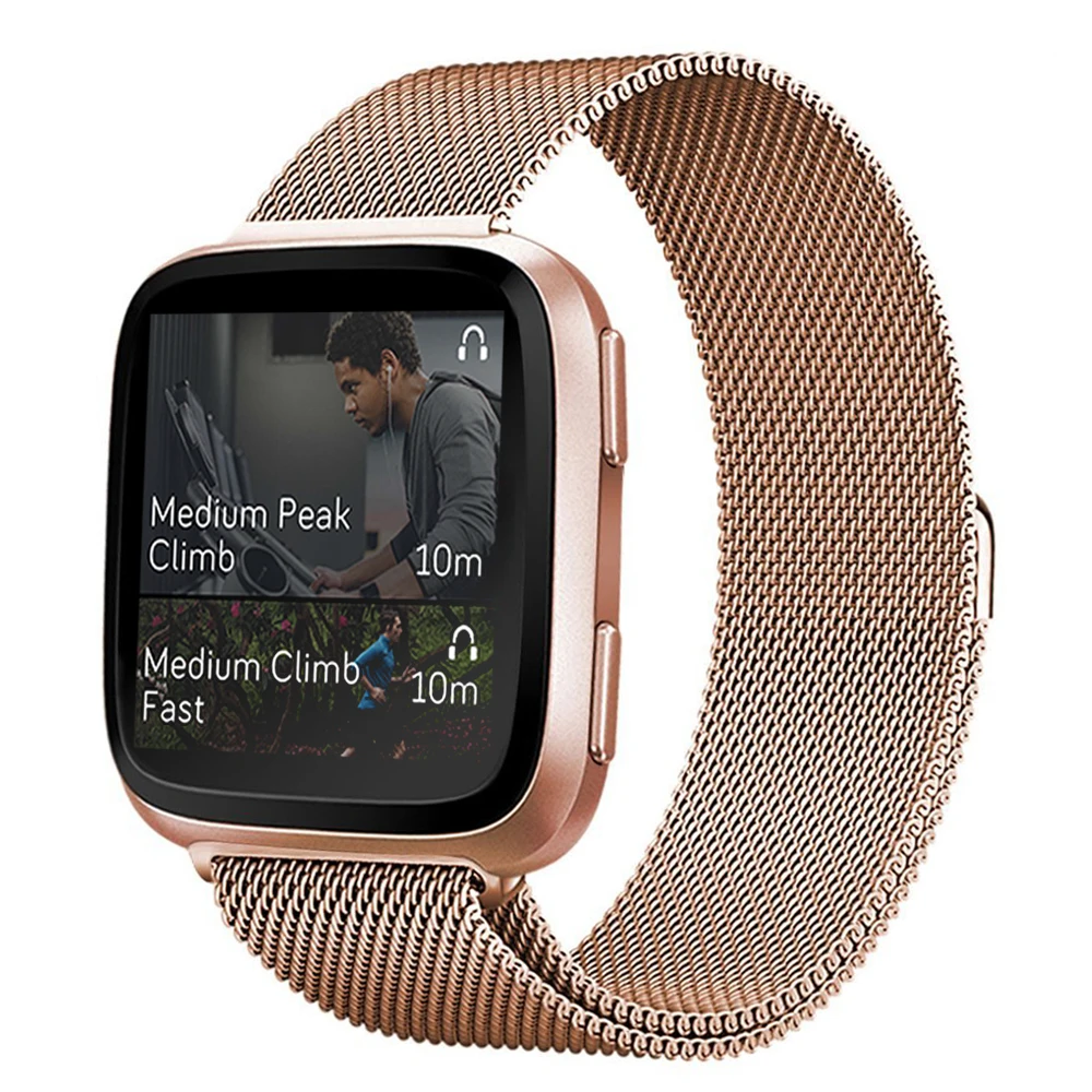 Сменный ремешок Baaletc для Fitbit Versa металлический Миланский из нержавеющей стали