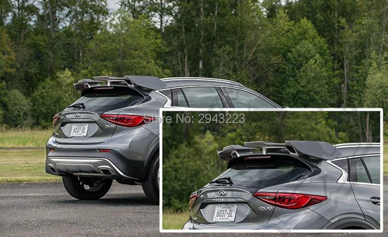 Для Infiniti QX30 Q30 Q30S ABS пластик Материал Неокрашенный праймер цвет задний спойлер крыло крышка багажника протектор автомобиля Стайлинг