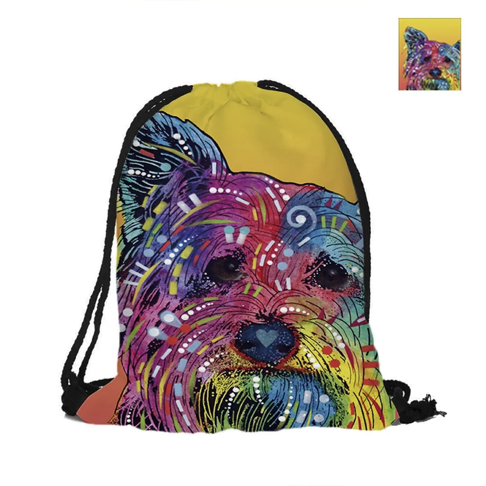 Милый Йоркширский модный рюкзак с 3D принтом для домашней собаки двойные школьные