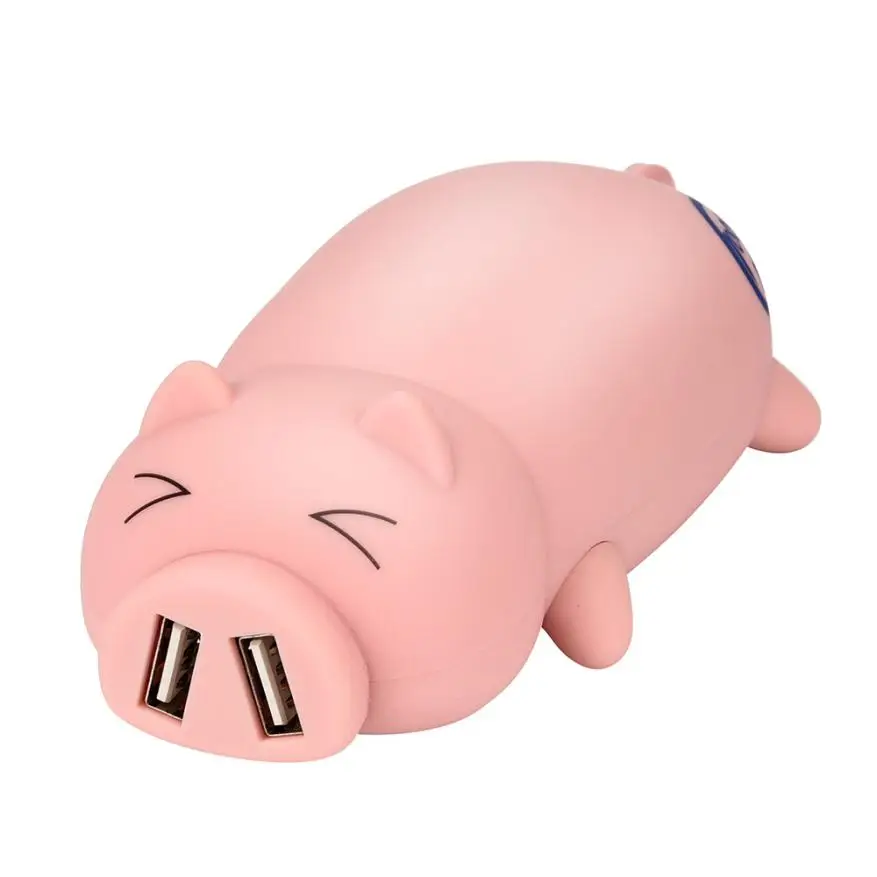 Очаровательная Свинья Дизайн Портативный двойной USB порт банк питания 10000 мАч для Iphone - Цвет: 3