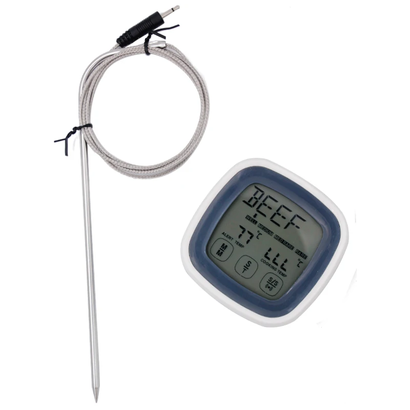 Touch Screen Digital Food Cooking Thermometer Timer Barbecue Alarm Meat BBQ Temperature Gauge With Probe 40%off | Инструменты